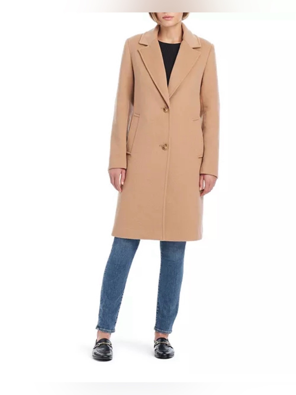 Vince Camuto Women Longline Boyfriend Camel Wool Blend Coat Size XXL